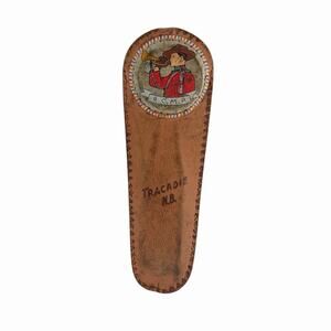 Vintage 50s RCMP Bottle Opener and Leather Sheath Royal Canadian Mounted Police